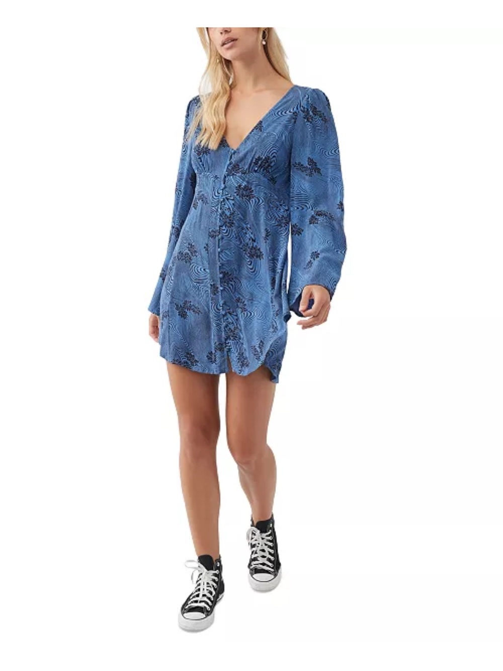 O’Neill Juniors' Marylou Abstract Floral Mini Dress